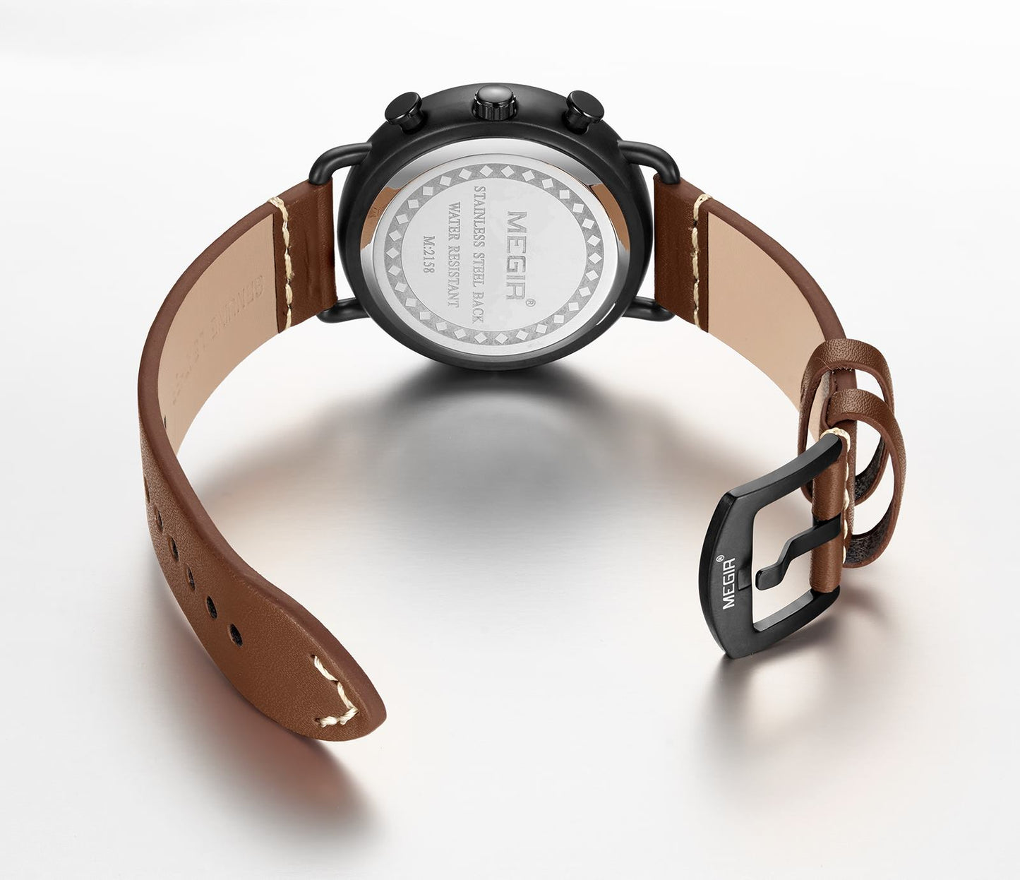 MEGIR Fashion Mens Watches Luxury Sport Quartz Wrist Watch Steel Mesh Business Casual Watches Calendar Leather Band Man Clock