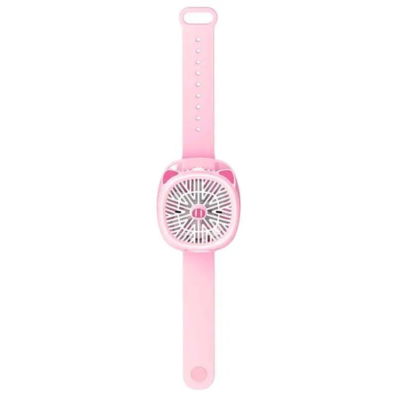 Watch Fan Cartoon with Wrist Strap Rechargeable 3Levels Adjustable Handheld Fan for TravelLow