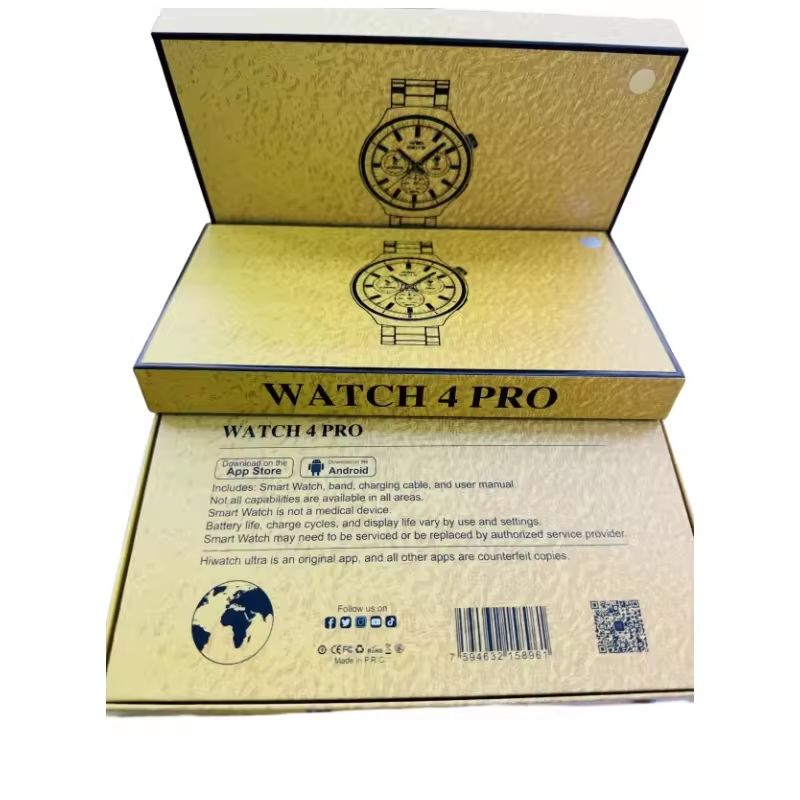 WATCH 4 PRO Round big smart watch dual strap Android Smartwatch Wearable Devices Smart Watch For Men