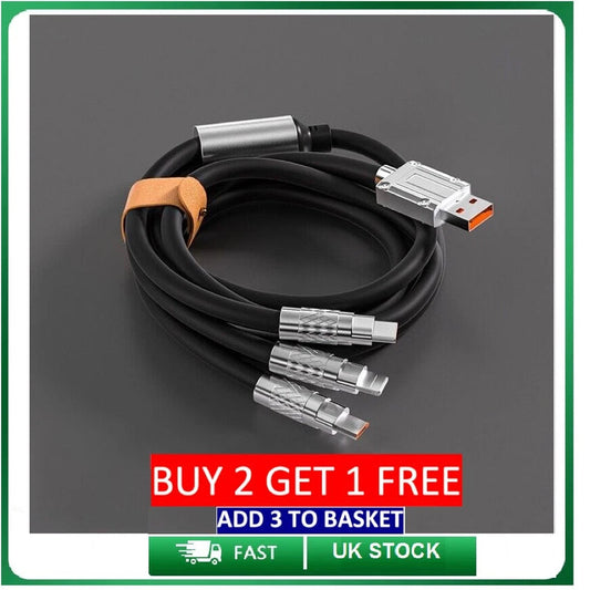 3 in 1 Multi USB Charger Charging Cable Cord For USB-C Micro USB Android IPhone