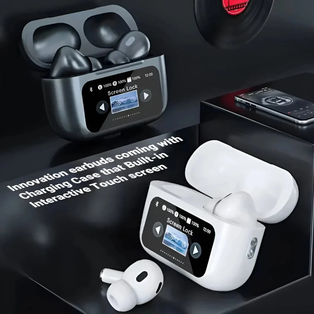 A9 Pro AirPods, Black & White, ANC, LED Display & Smart Features(Free Delivery no Extra Charges)