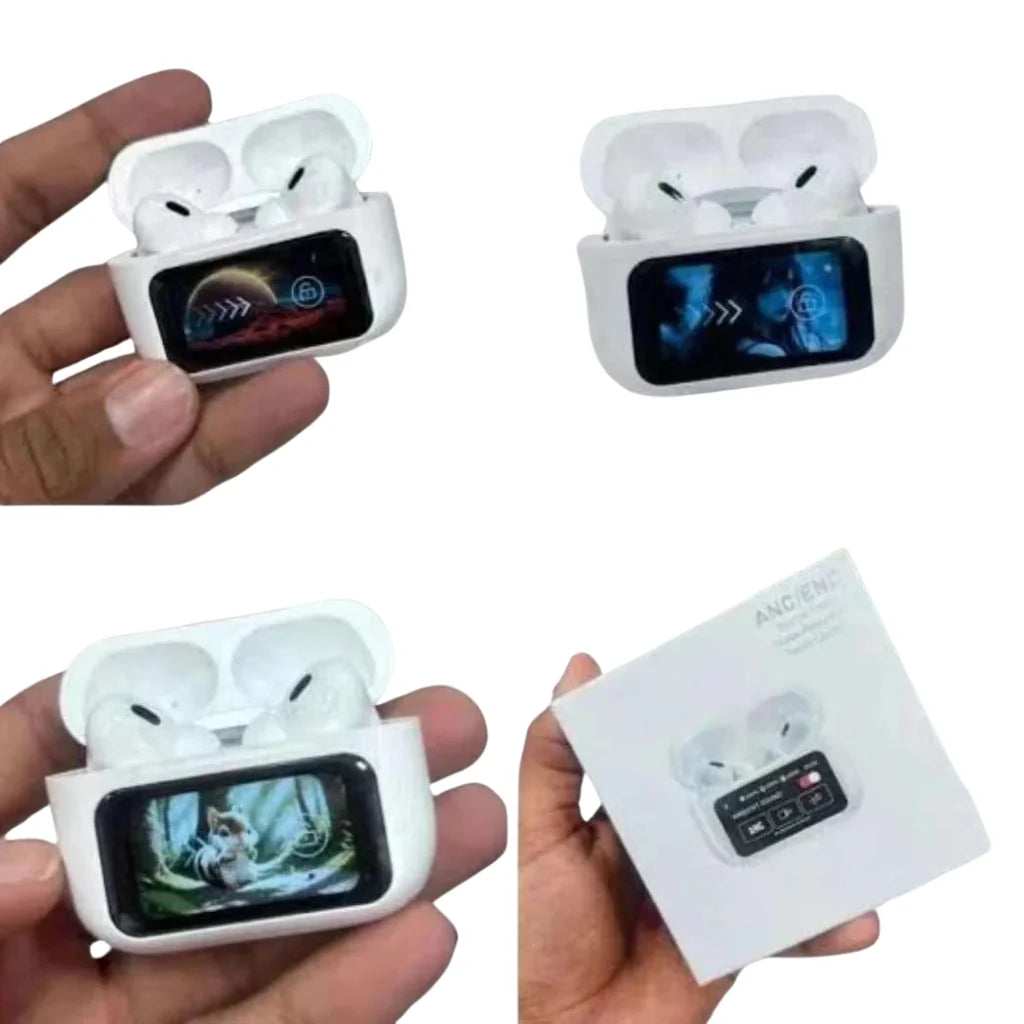 A9 Pro AirPods, Black & White, ANC, LED Display & Smart Features(Free Delivery no Extra Charges)