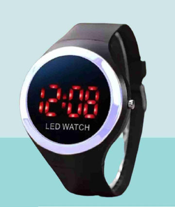 LED Smart Watch Black Silicone 50ml Adjustable 5-8Yrs