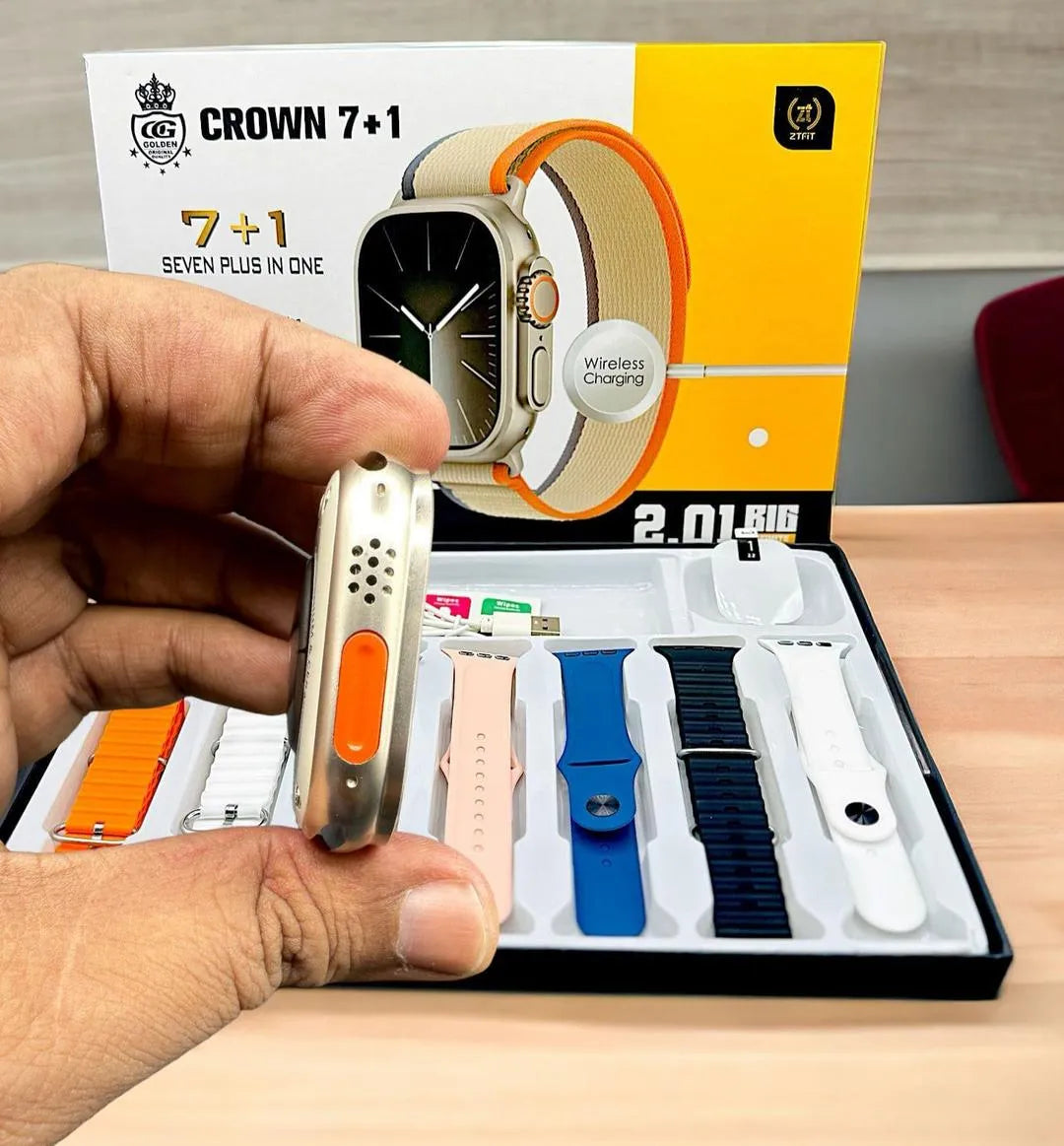 Crown Smart Watch Ultra 2 G-500 Silver 7-in-1 Fitness Tracker