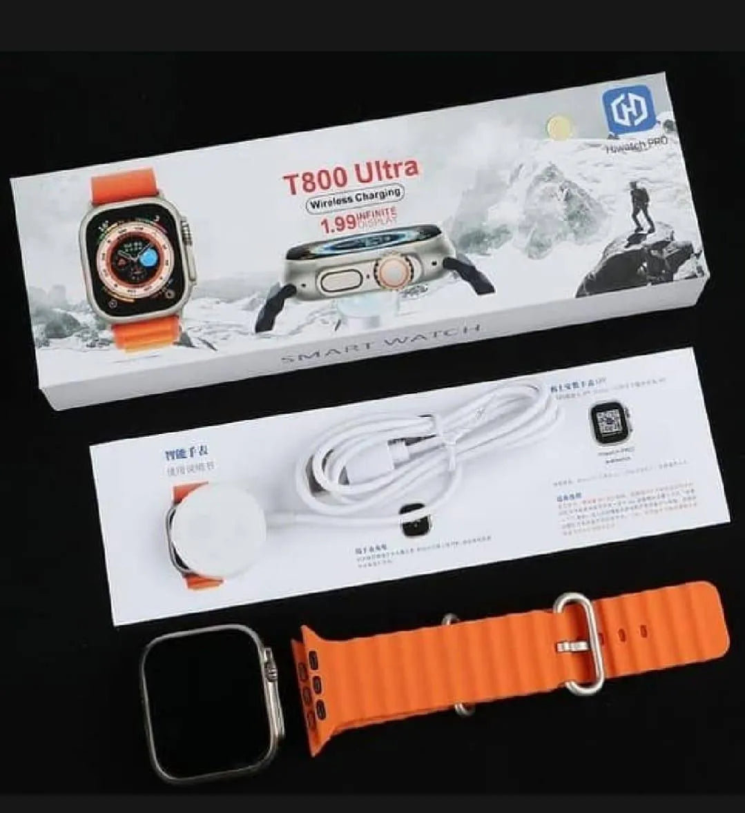 T800 Ultra Smart Watch Ocean Strap Wireless Charging
