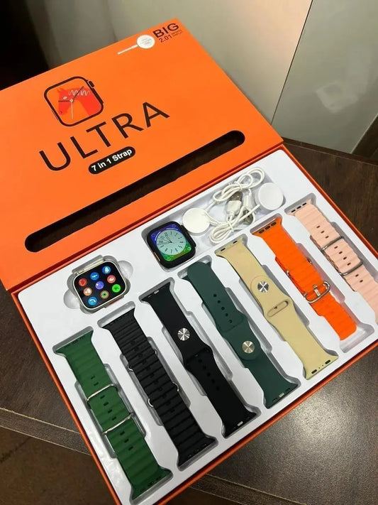 7-in-1 Ultra Smart Watch with 7 Straps & Bluetooth Call