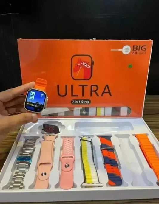 7-in-1 Ultra Smart Watch with 7 Straps & Bluetooth Call