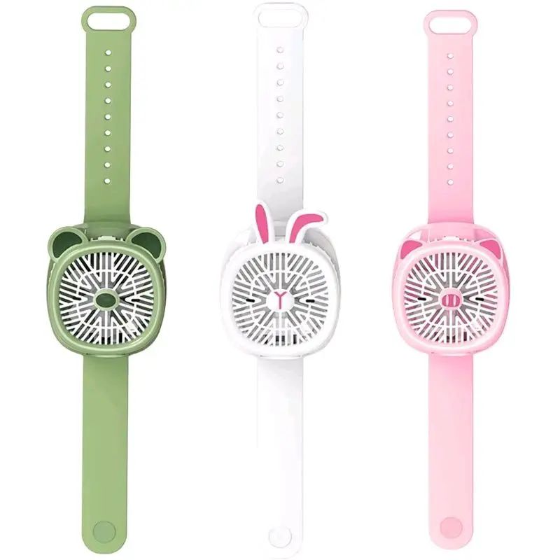 Cartoon Watch Fan – Rechargeable Wrist Fan (3-Speed)
