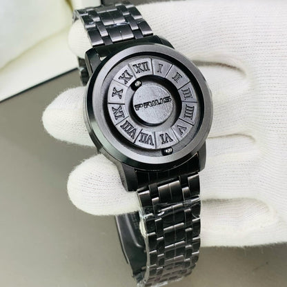 Black Stainless Steel Magnetic Ball Watch Providing Modern Design Everyday Style Support - With Box