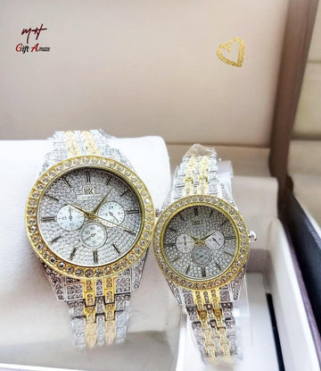Stylish Quartz Couple Watches - 2 Pcs Set