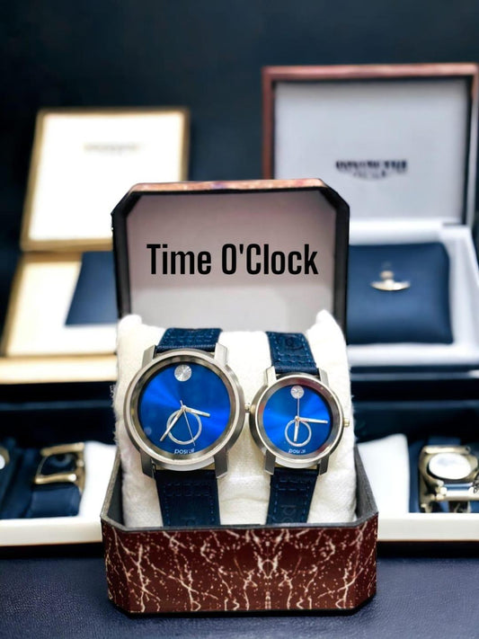 Premium Leather Couple Watch