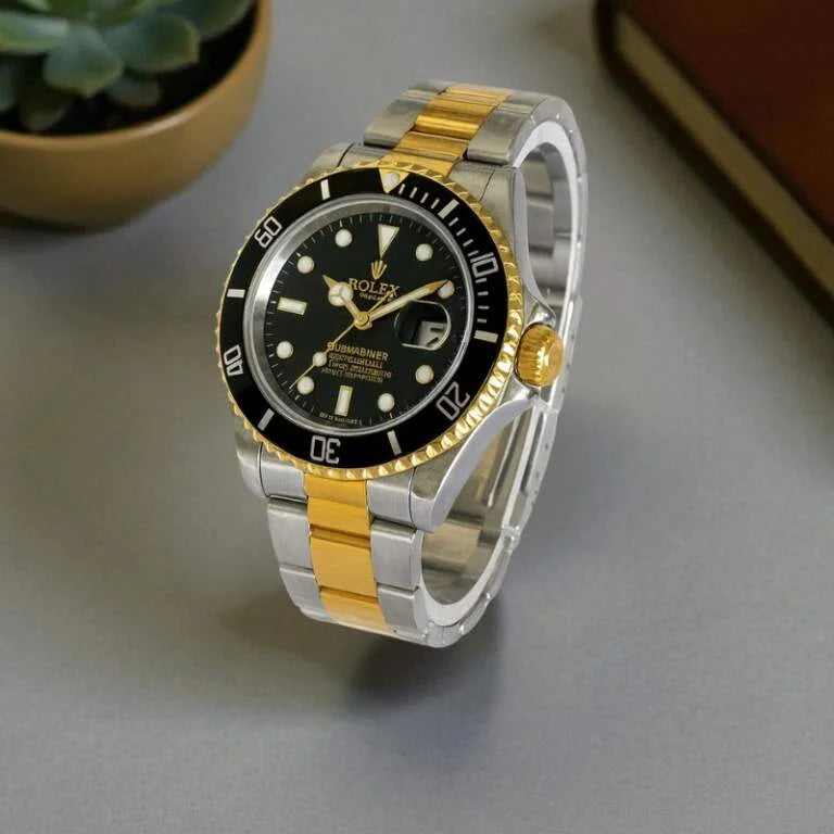 Rolex Submariner Dual Tone Chain Black Bezel Black Dial