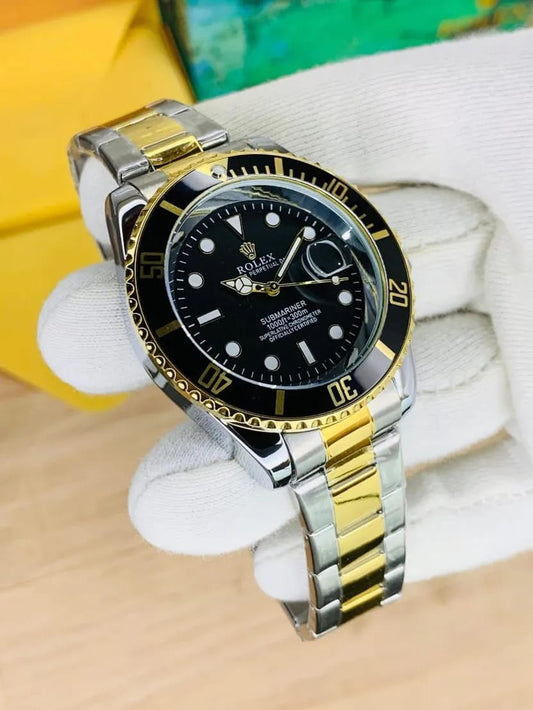 Rolex Submariner Dual Tone Chain Black Bezel Black Dial