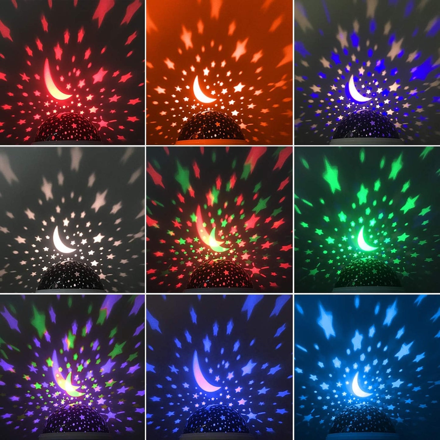 360° Rotating Starry Sky LED Night Light Projector (Multicolor, Random)