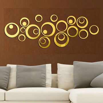 3D Acrylic Mirror Wall Decor – 24-Piece DIY Stickers for Modern Home & Interior Design