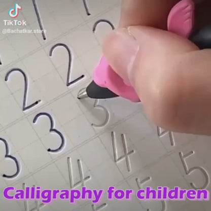 Kids Handwriting Mastery Kit – 4 Themed Copybooks + Magic Pen + 10 Refills