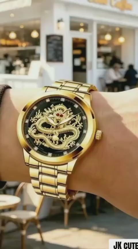 Men Gold Dragon Watch Waterproof (Cash on Delivery Free)