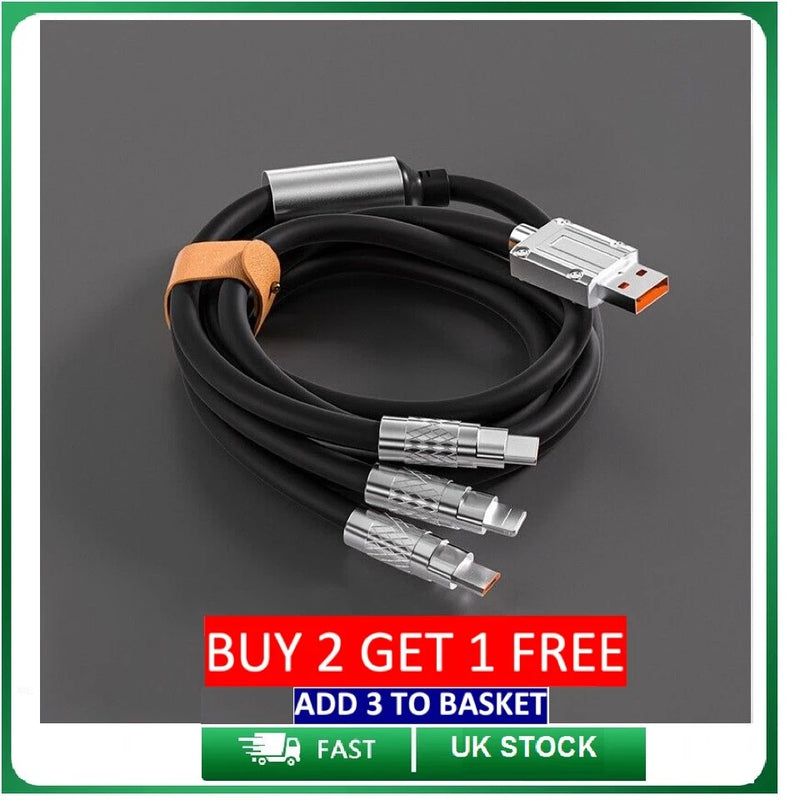 3 in 1 Multi USB Charger Charging Cable Cord For USB-C Micro USB Android IPhone