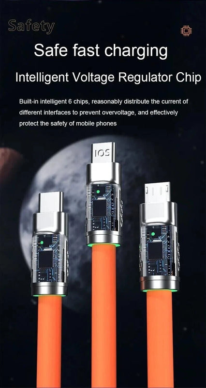 3 in 1 Multi USB Charger Charging Cable Cord For USB-C Micro USB Android IPhone