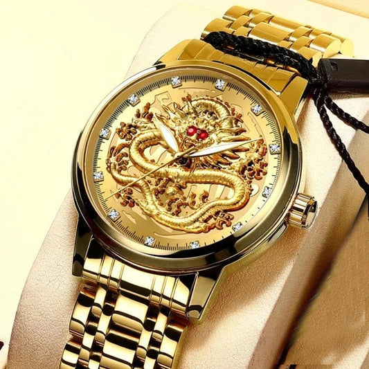 Men Gold Dragon Watch Waterproof (Cash on Delivery Free)